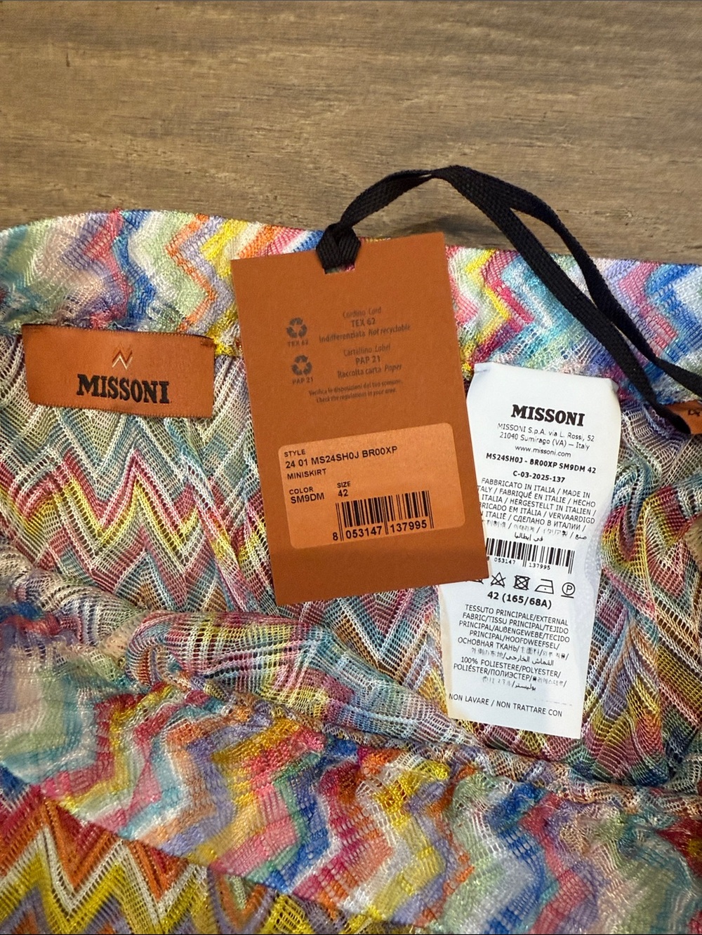 Missoni Multicolor Zigzag Fringe Mini Skirt - Picture 2 of 2